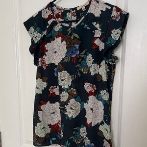 Serein Floral Ruffle Sleeve Blouse - Multicolor